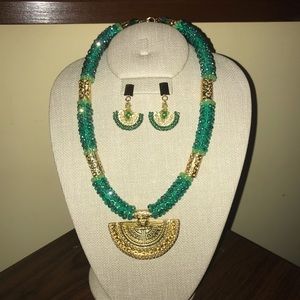 Colombian style necklace with matching earrings